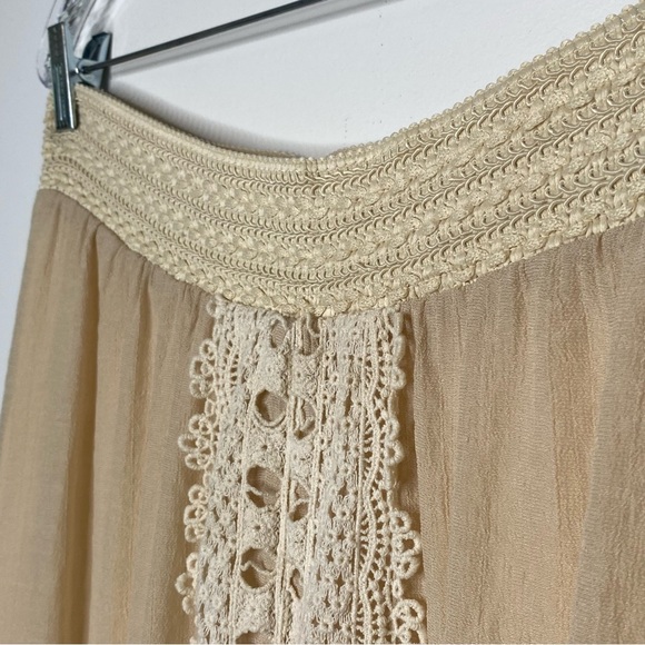 Anthropologie Ryu Bohemian Color Block Tiered Lace Maxi Skirt - Picture 2 of 11